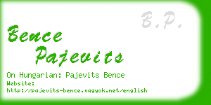 bence pajevits business card